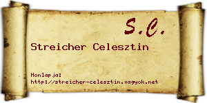 Streicher Celesztin névjegykártya